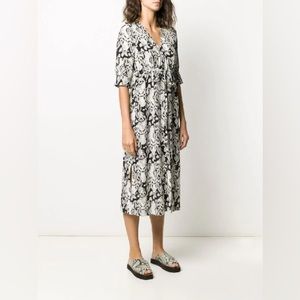 See by Chloe gorgeous silk black & white midi dress. Size 40; medium.